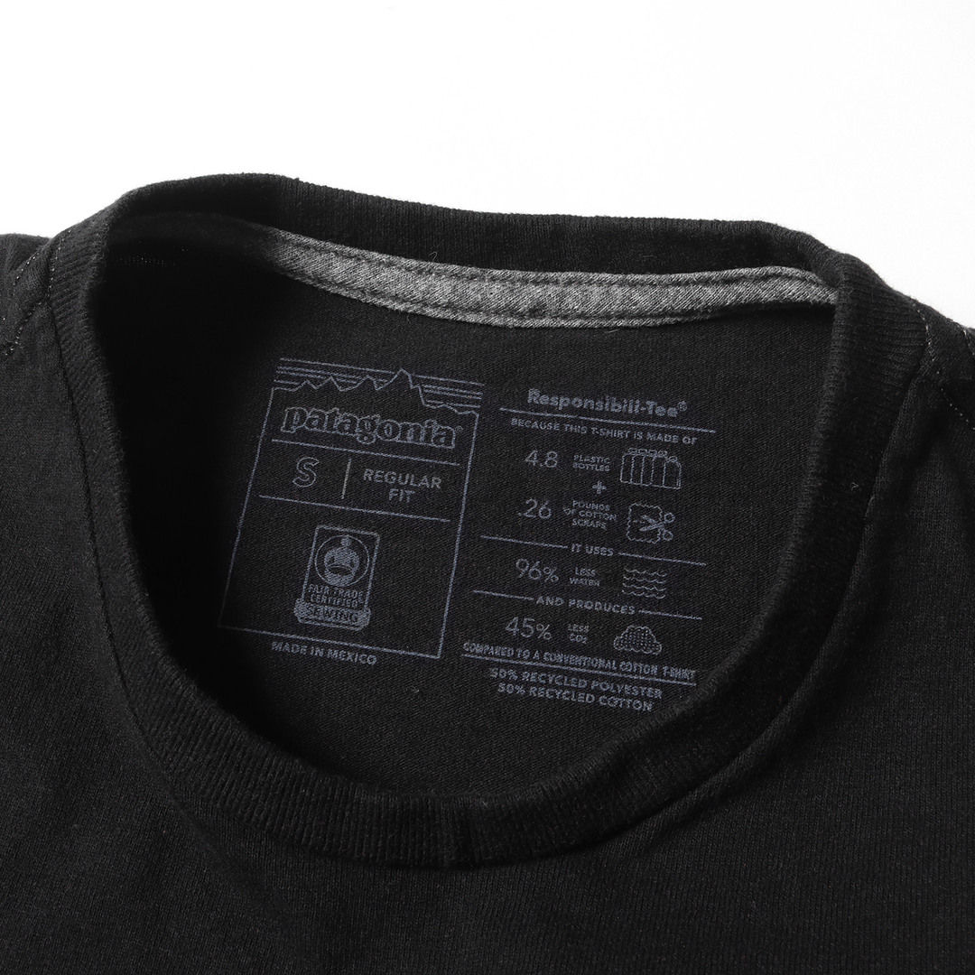 Patagonia パタゴニア Tシャツ サイズ:S 20SS ポケット付き ロゴ バック グラフィック クルーネック Tシャツ P-6 Logo Pocket Responsibili-Tee 38512 SP20 REGULAR FIT ブラック 黒 トップス カットソー 半袖 【メンズ】