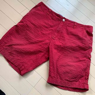 トミーヒルフィガー(TOMMY HILFIGER)のトミーヒルフィガー　ボーダー　ハーフパンツ　レッド(ショートパンツ)