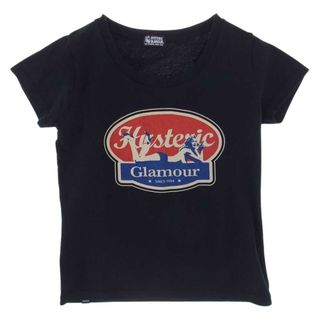 ヒステリックグラマー(HYSTERIC GLAMOUR)のHYSTERIC GLAMOUR ヒステリックグラマー Ｔシャツ 01203CT01 OVAL WOMAN LOGO プリント チビ Tシャツ ブラック系 F【美品】【中古】(シャツ/ブラウス(半袖/袖なし))