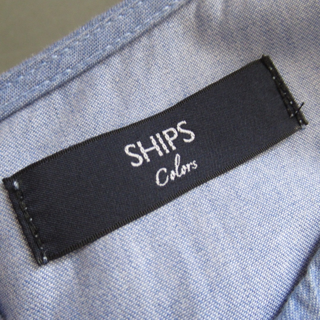 SHIPS(シップス)のSHIPS ノースリーブ コットン オールインワン トップス サロペット ブルー レディースのパンツ(オールインワン)の商品写真