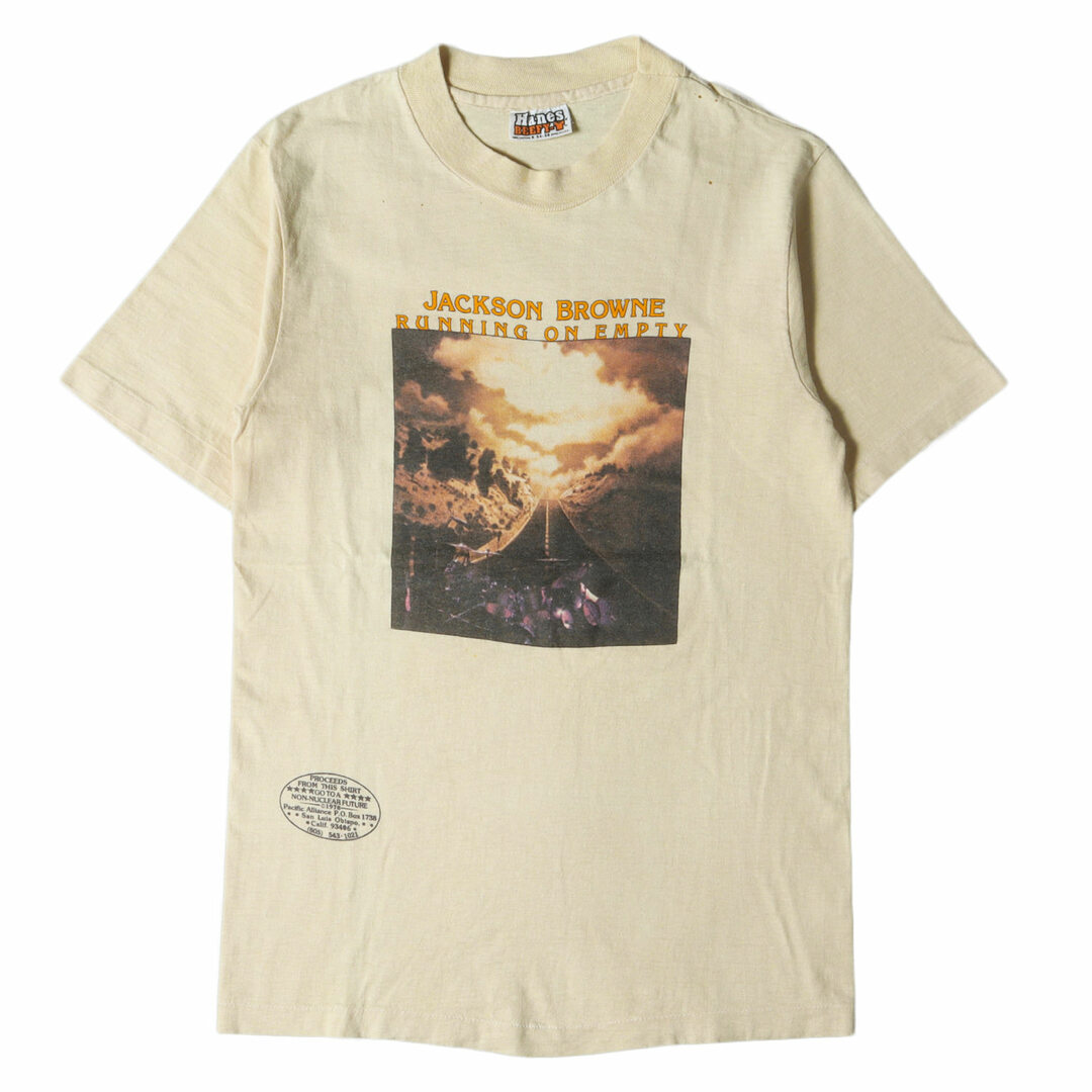 Vintage Rock Item ヴィンテージロックアイテム 70s Jackson Browne Running On Empty クルーネック Tシャツ Hanesボディ USA製 ジャクソン・ブラウン イエロー S トップス カットソー 半袖 アーティスト 【メンズ】