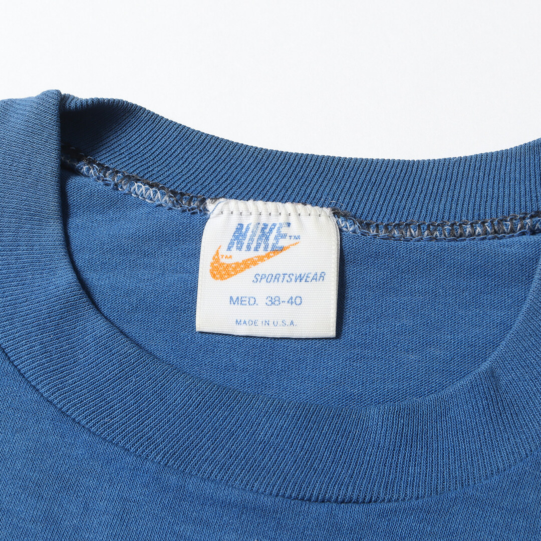 NIKE vintage ナイキ ヴィンテージ 70s オレンジタグ ロゴ プリント クルーネック Tシャツ USA製 ブルー M トップス カットソー 半袖 アメカジ カジュアル  【メンズ】