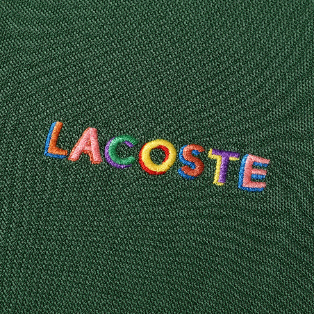 LACOSTE ラコステ ポロシャツ サイズ:M ワンポイント カラフル ロゴ 刺繍 鹿の子 半袖 ポロシャツ PH7298 近年モデル RELAX FIT LIVE グリーン トップス カジュアル シンプル 【メンズ】