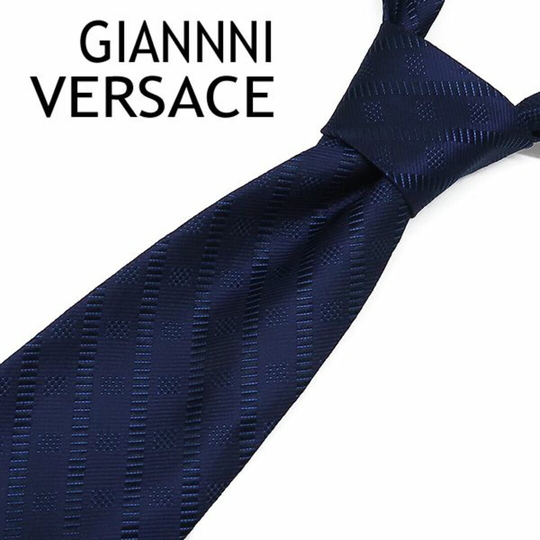 美品 GIANNI VERSACE ジャンニ ヴェルサーチ ネクタイ 紺 - ネクタイ