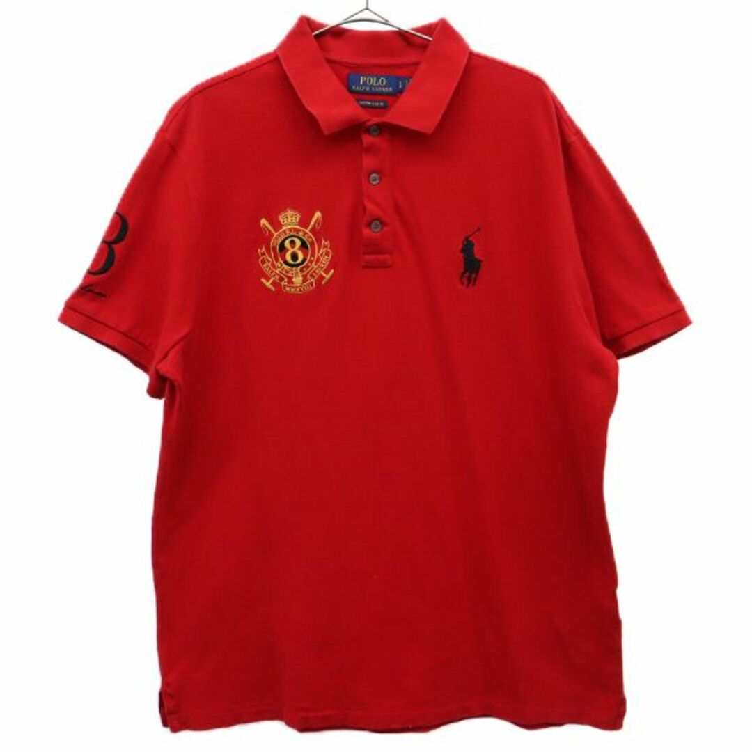 ポロラルフローレン 刺繍 半袖 ポロシャツ LG レッド POLO RALPH LAUREN 鹿の子地 カスタムスリムフィット メンズ 【中古】  【230725】 | フリマアプリ ラクマ