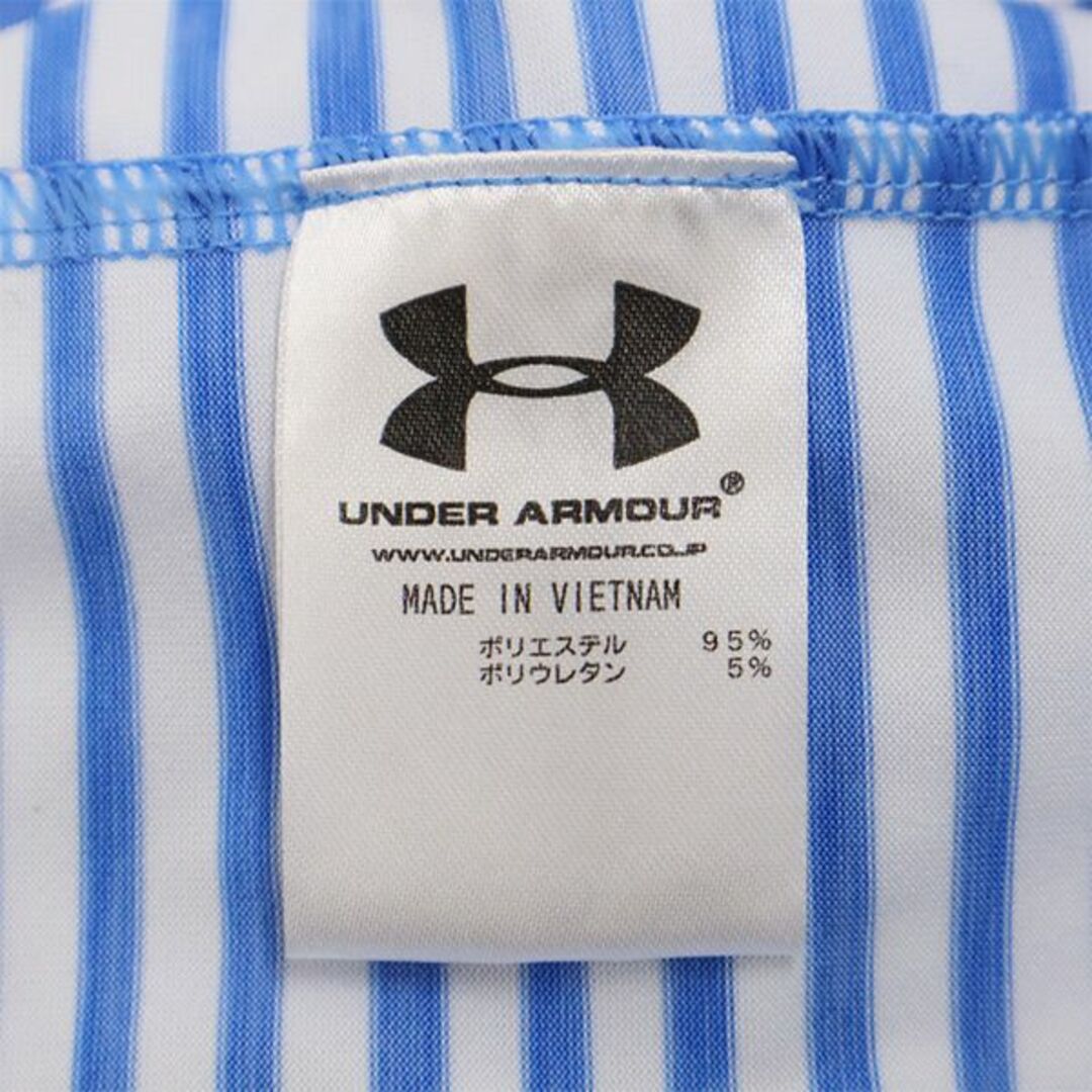 UNDER ARMOUR - アンダーアーマー ボーダー 半袖 ポロシャツ M ブルー