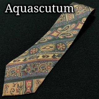 アクアスキュータム(AQUA SCUTUM)のアクアスキュータム ペイズリー グリーン＆ブラウン ネクタイ A104-T08(ネクタイ)