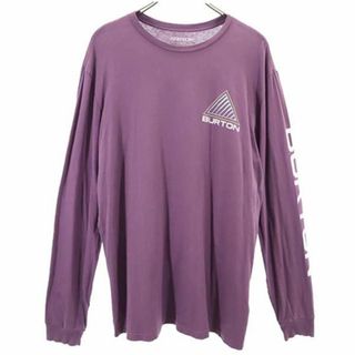 バートン(BURTON)のバートン プリント 長袖 Tシャツ L パープル系 BURTON ロゴ ロンT メンズ 【中古】  【230725】 メール便可(Tシャツ/カットソー(半袖/袖なし))