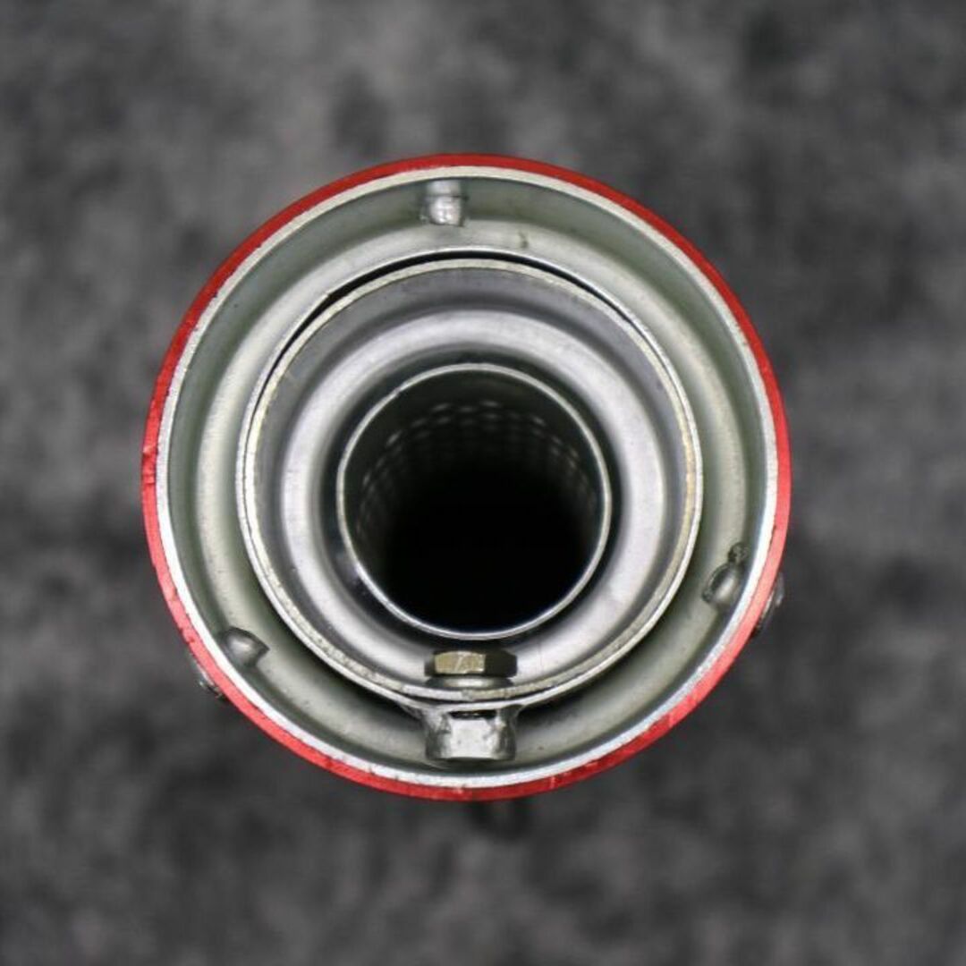 ５０．８πエンデ　サイレンサー　赤x黒　バネバンド付き: 汎用 マフラー