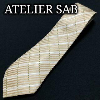 アトリエサブ(ATELIER SAB)のアトリエサブ チェック ライトブラウン ネクタイ ナロータイ A104-U06(ネクタイ)