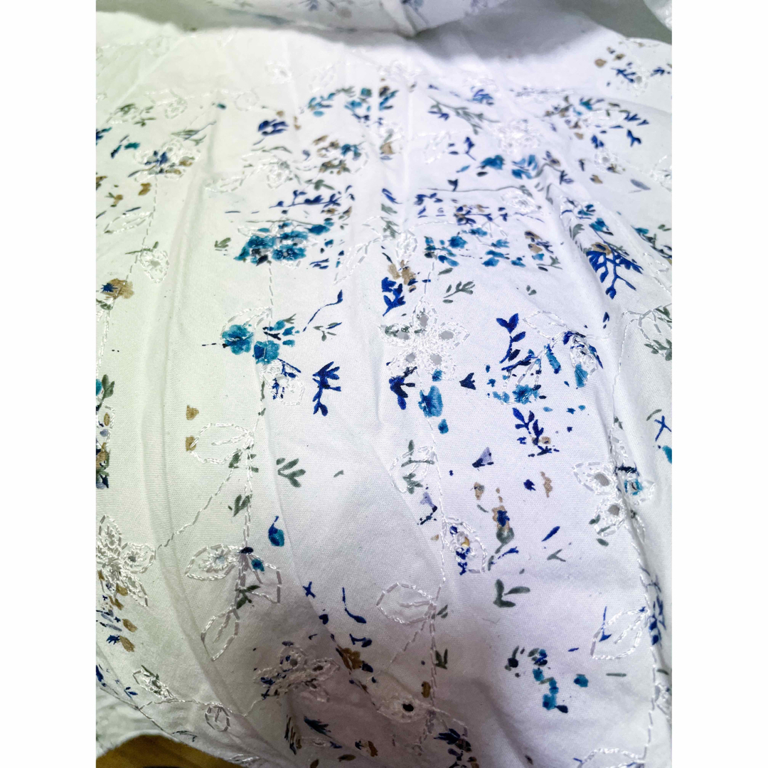 adolfo domingues スカート　フレア　巻きスカート　花柄　白　綿 レディースのスカート(ひざ丈スカート)の商品写真