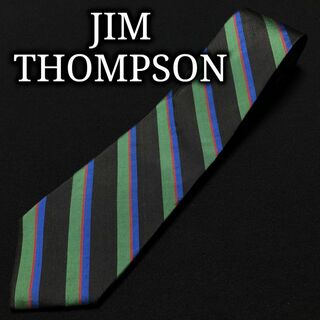 ジムトンプソン(Jim Thompson)のジムトンプソン レジメンタル ブラック＆グリーン ネクタイ A104-U08(ネクタイ)