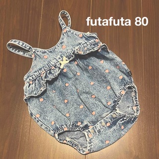 フタフタ(futafuta)のフタフタ♡ハートデニムロンパース80(ロンパース)