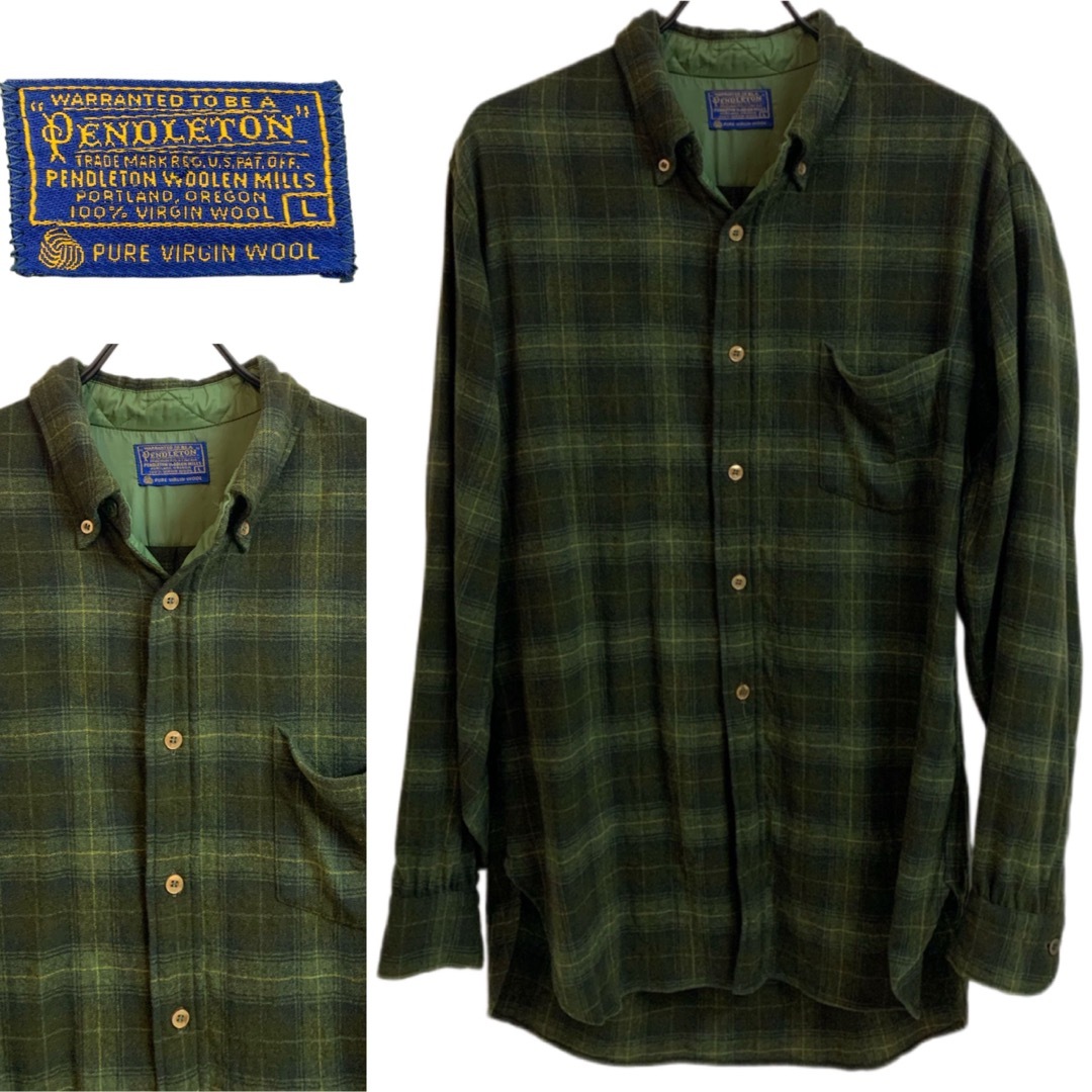 PENDLETON VINTAGE 60s USA製 チェックウールシャツ L-eastgate.mk