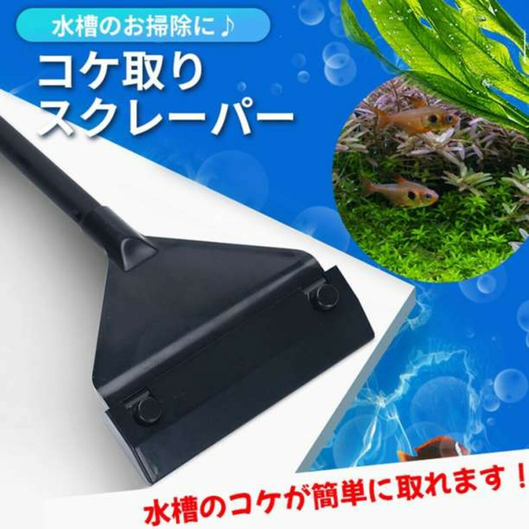 コケ取りスクレーパー 水槽 アクアリウム 軽量 スクイージー 掃除 - 魚用品