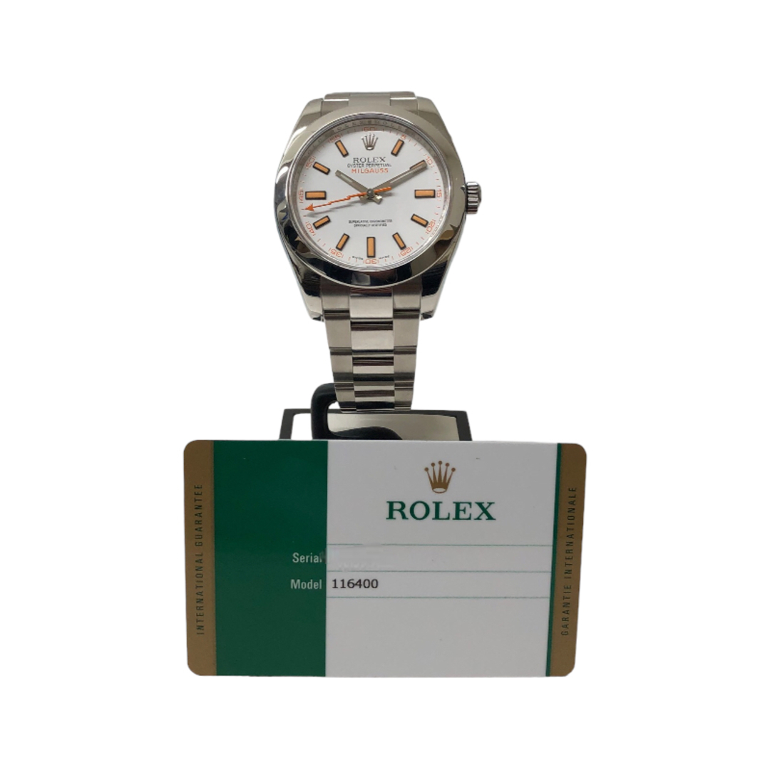 ロレックス ROLEX ミルガウス 116400 ホワイト ステンレススチール SS 自動巻き メンズ 腕時計