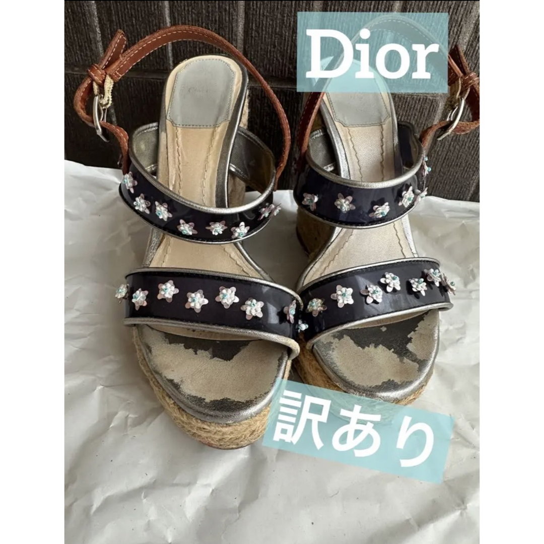 Christian Dior(クリスチャンディオール)の最終値下げ　dior  ウェッジソールサンダル　22.5 35  サンダル レディースの靴/シューズ(サンダル)の商品写真