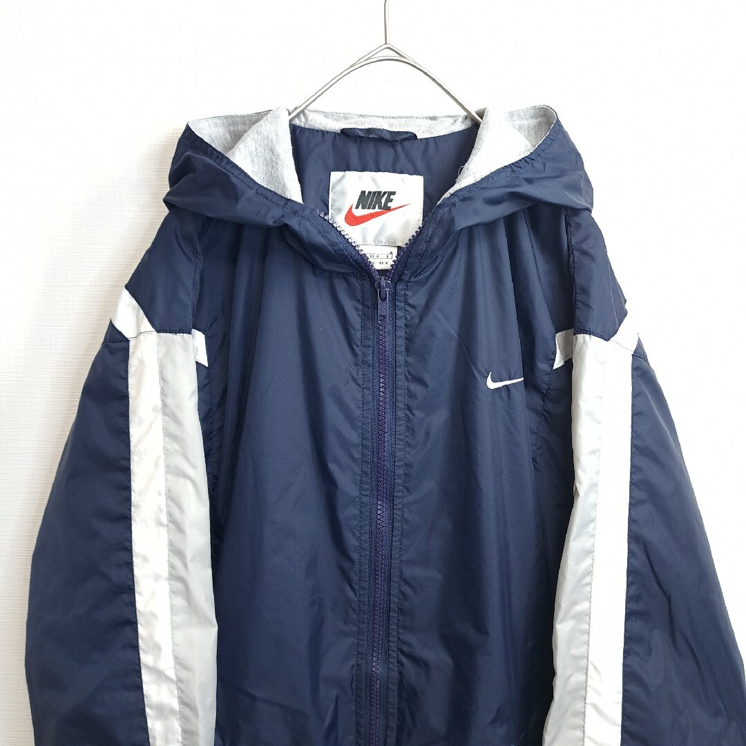 銀タグ 90s NIKE ナイキ フルジップ ナイロン ジャケット 白 紺