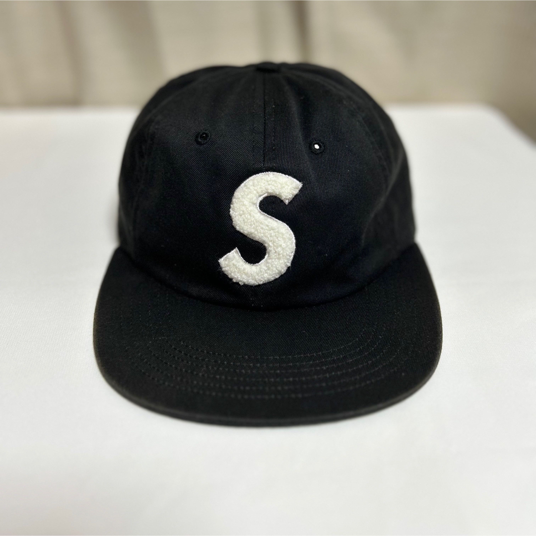 supreme s logo cap black 黒