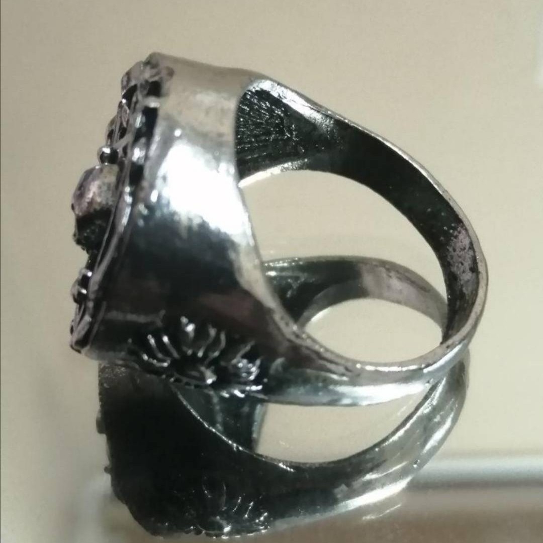 【SLME】リング メンズ ブラック ガイコツ ドクロ スカル 指輪 26号 メンズのアクセサリー(リング(指輪))の商品写真