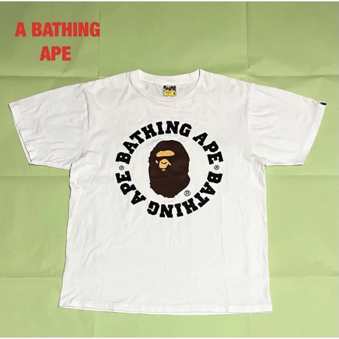 A BATHING APE　アベイシングエイプ　半袖Tシャツ　サークルロゴ　大猿