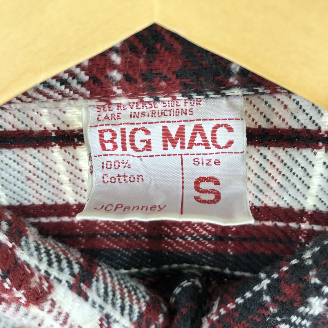 BIG MAC ネルシャツ チェック柄  コットン100% Sサイズ