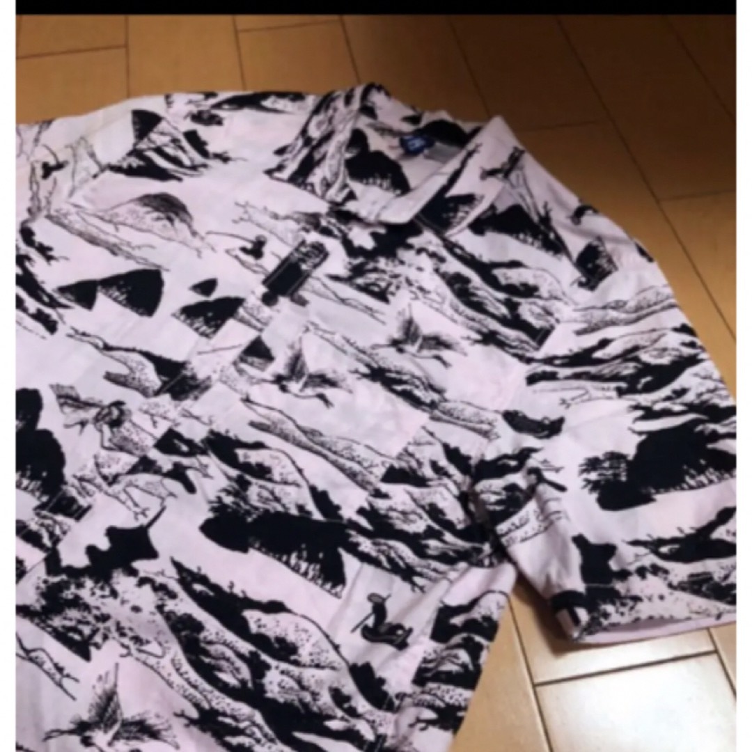 H&M(エイチアンドエム)のH&Mライトピンク和柄コットンシャツ メンズのトップス(シャツ)の商品写真