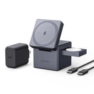 アンカー(Anker)のAnker 3-in-1 Cube with Mag Safe(バッテリー/充電器)