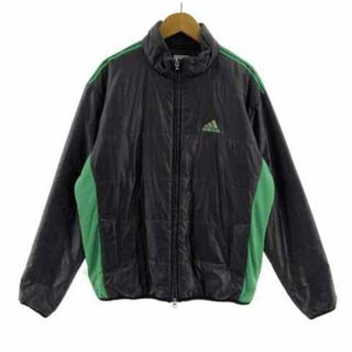 アディダス(adidas)のadidas ジャケット ウインドブレーカー 中綿入 3本ライン グレー 緑 S(その他)