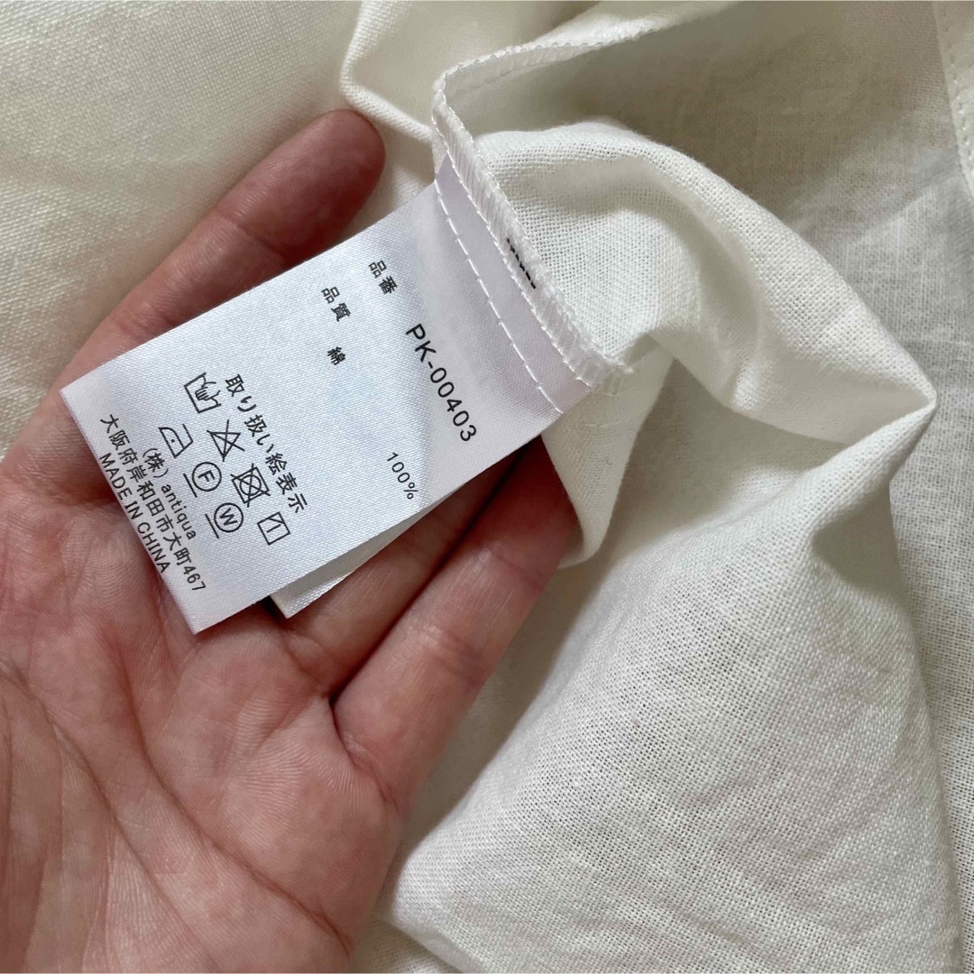 最終値下げ！【新品】antiqua(アンティカ)コットンドレープ半袖白シャツ 4