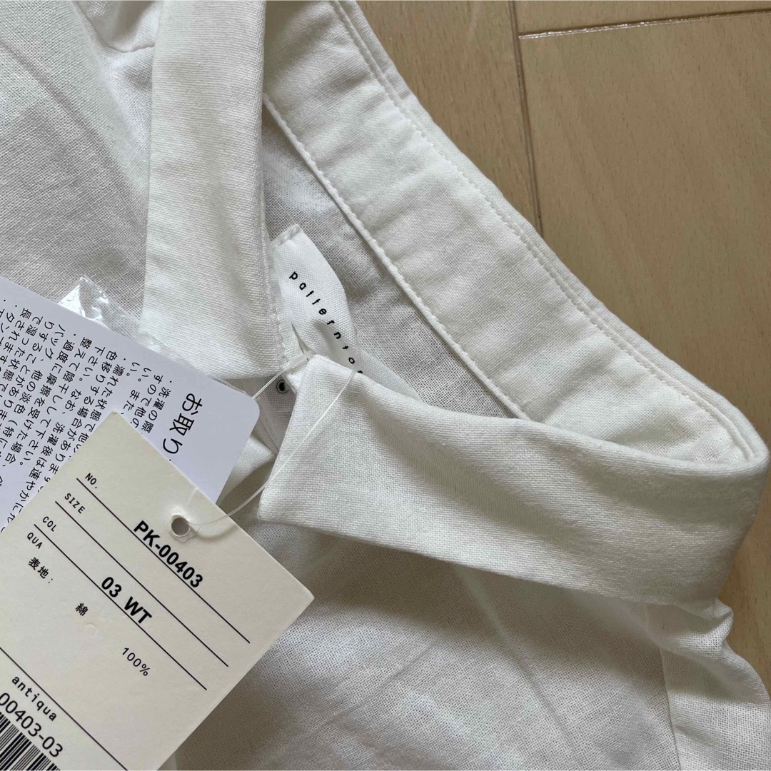 最終値下げ！【新品】antiqua(アンティカ)コットンドレープ半袖白シャツ 3