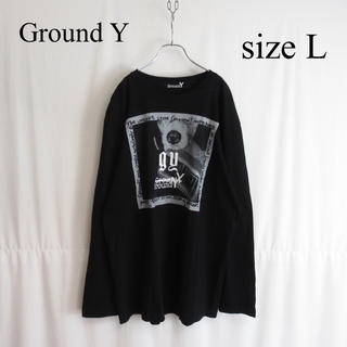 グラウンドワイ(Ground Y)のGround Y プリント ロング カットソー Tシャツ 長袖 トップス L(Tシャツ/カットソー(七分/長袖))