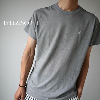 ライルアンドスコット(LYLE&SCOTT)の【LYLE&SCOTT】ワンポイント 刺繍ロゴ ストレッチ Tシャツ グレー L(Tシャツ/カットソー(半袖/袖なし))