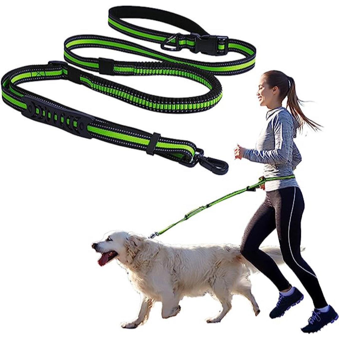 犬 リード 中型犬 大型犬用 ランニングリード ハンズフリー 訓練 腰ベルト付き | フリマアプリ ラクマ