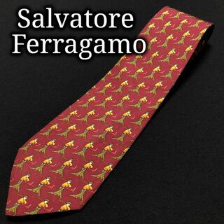 サルヴァトーレフェラガモ(Salvatore Ferragamo)のフェラガモ ゴルファー ワインレッド ネクタイ A104-Z11(ネクタイ)