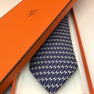 エルメス(Hermes)の【エルメス】H柄×爽やかブルーパープル　高級ネクタイ(ネクタイ)