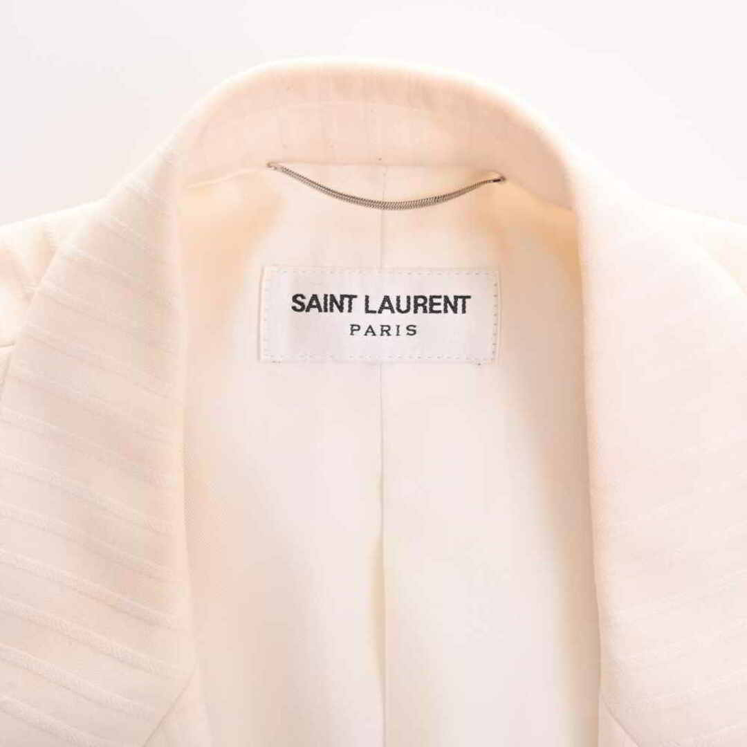 【中古】SAINT LAURENT サンローラン ウール ストライプ ダブルテーラード ジャケット #46 598083 ホワイト by