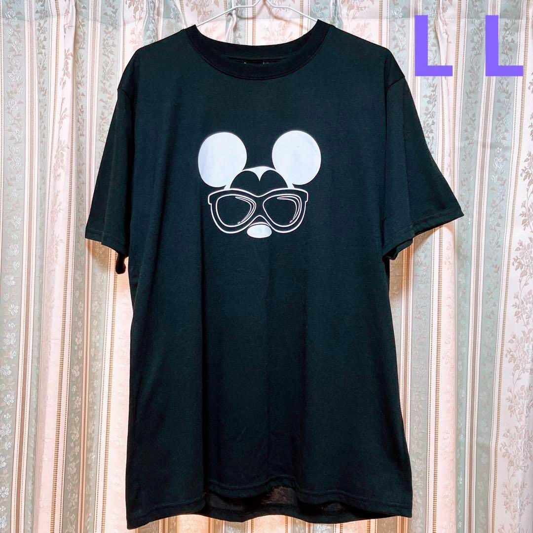 【 LL 】ミッキー　黒 Tシャツ レディースのトップス(Tシャツ(長袖/七分))の商品写真