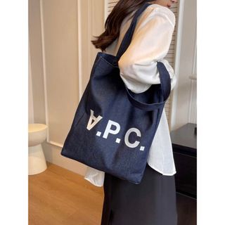 アーペーセー(A.P.C)の◇import◇  A.P.C.ロゴ　トートバッグ　デニムブルー(トートバッグ)