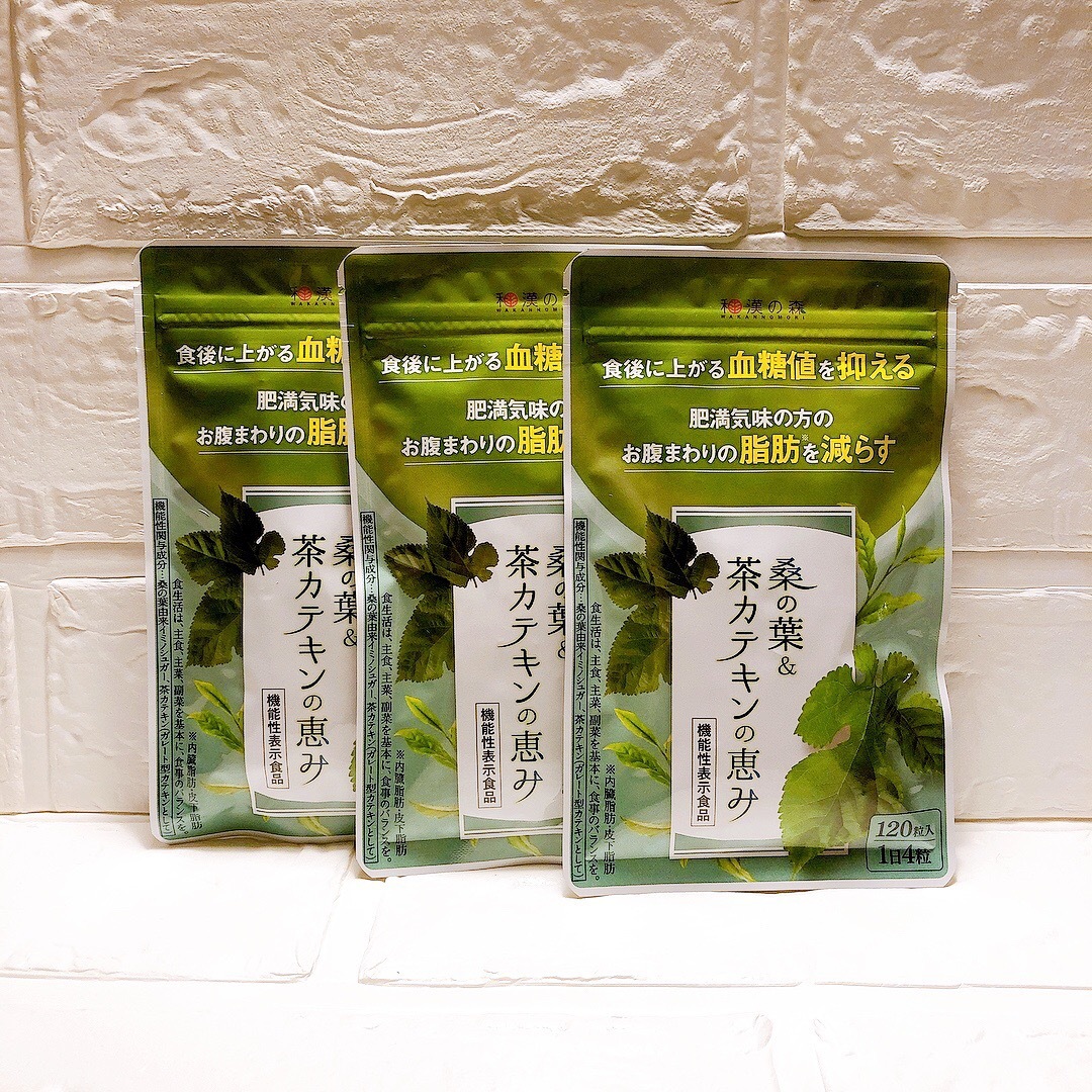 和漢の森　桑の葉 茶カテキン 120粒 国産お腹の脂肪を減らす ×3袋