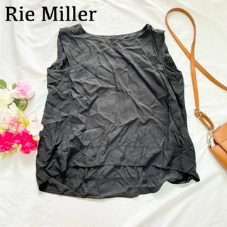 リエミラー(Rie Miller)のRie Miller リエミラー ブラウス ノースリーブ 黒 38(シャツ/ブラウス(半袖/袖なし))