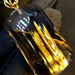 天然】タイチンルチルクオーツ ペンダントトップ k18 10gの通販 by Rui