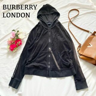 バーバリー(BURBERRY)のBURBERRY バーバリー パーカー 長袖 黒 ロゴ L(パーカー)