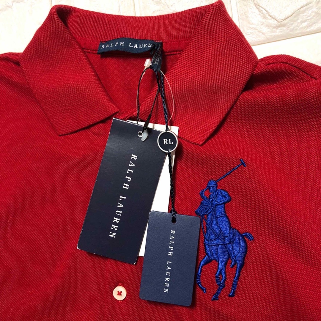 Ralph Lauren(ラルフローレン)の【未使用】ラルフローレンのビッグポニーポロシャツS赤 レディースのトップス(ポロシャツ)の商品写真