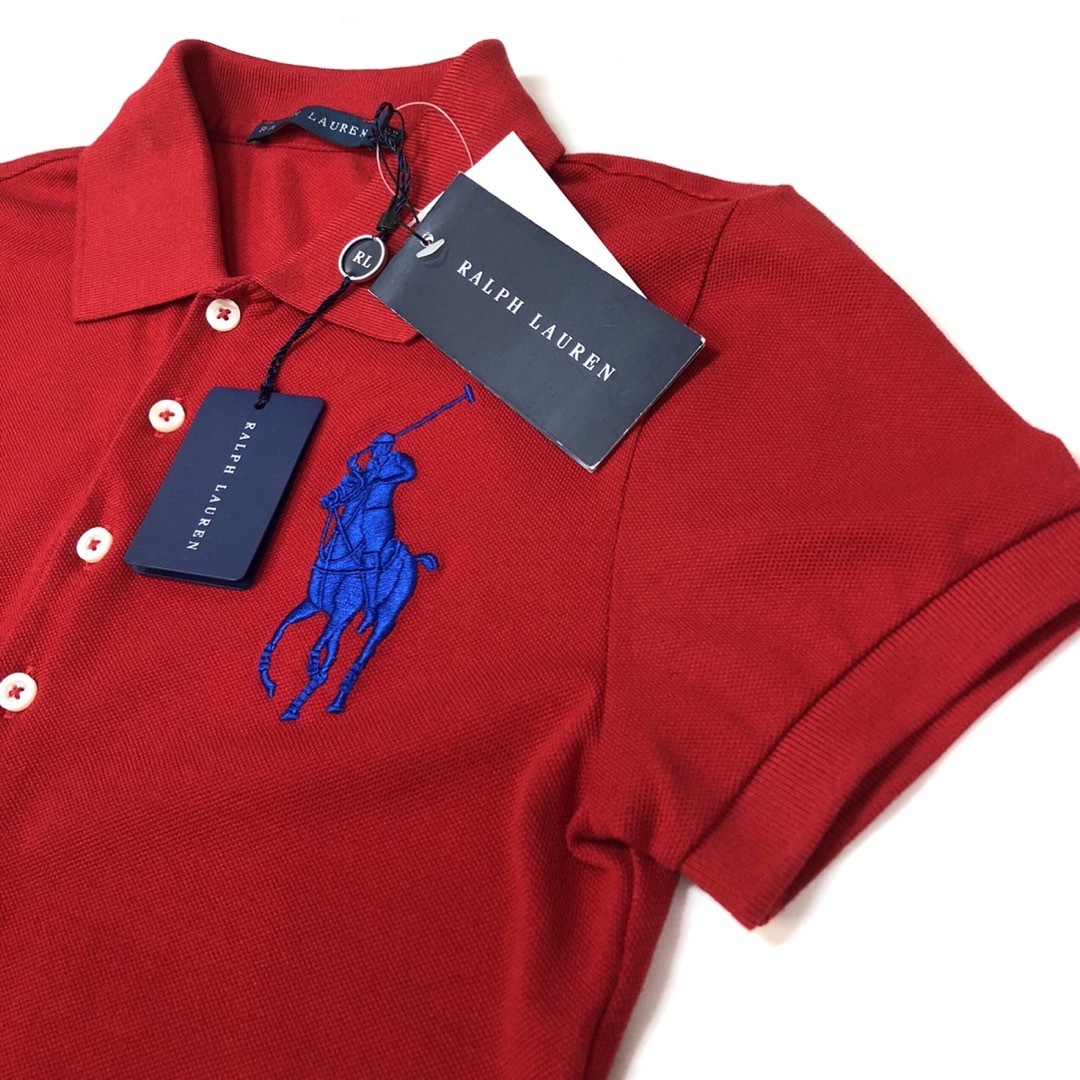 Ralph Lauren(ラルフローレン)の【未使用】ラルフローレンのビッグポニーポロシャツS赤 レディースのトップス(ポロシャツ)の商品写真
