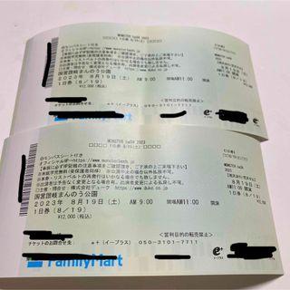Monster bash モンバス 8/19 1日券 2枚 モンバスシート付の通販 by
