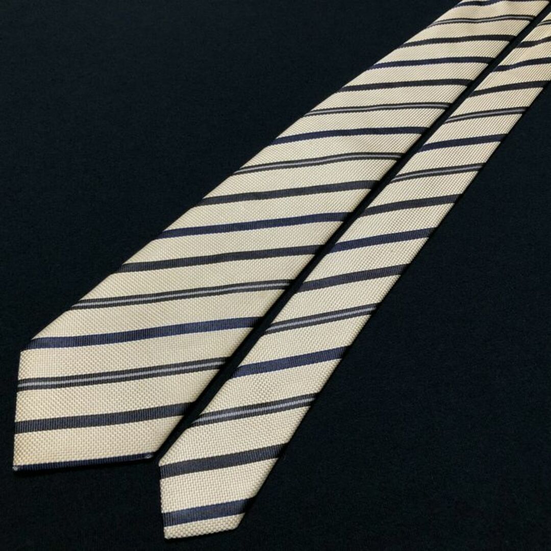 TAKEO KIKUCHI(タケオキクチ)のタケオキクチ レジメンタル ライトイエロー ネクタイ A105-C14 メンズのファッション小物(ネクタイ)の商品写真