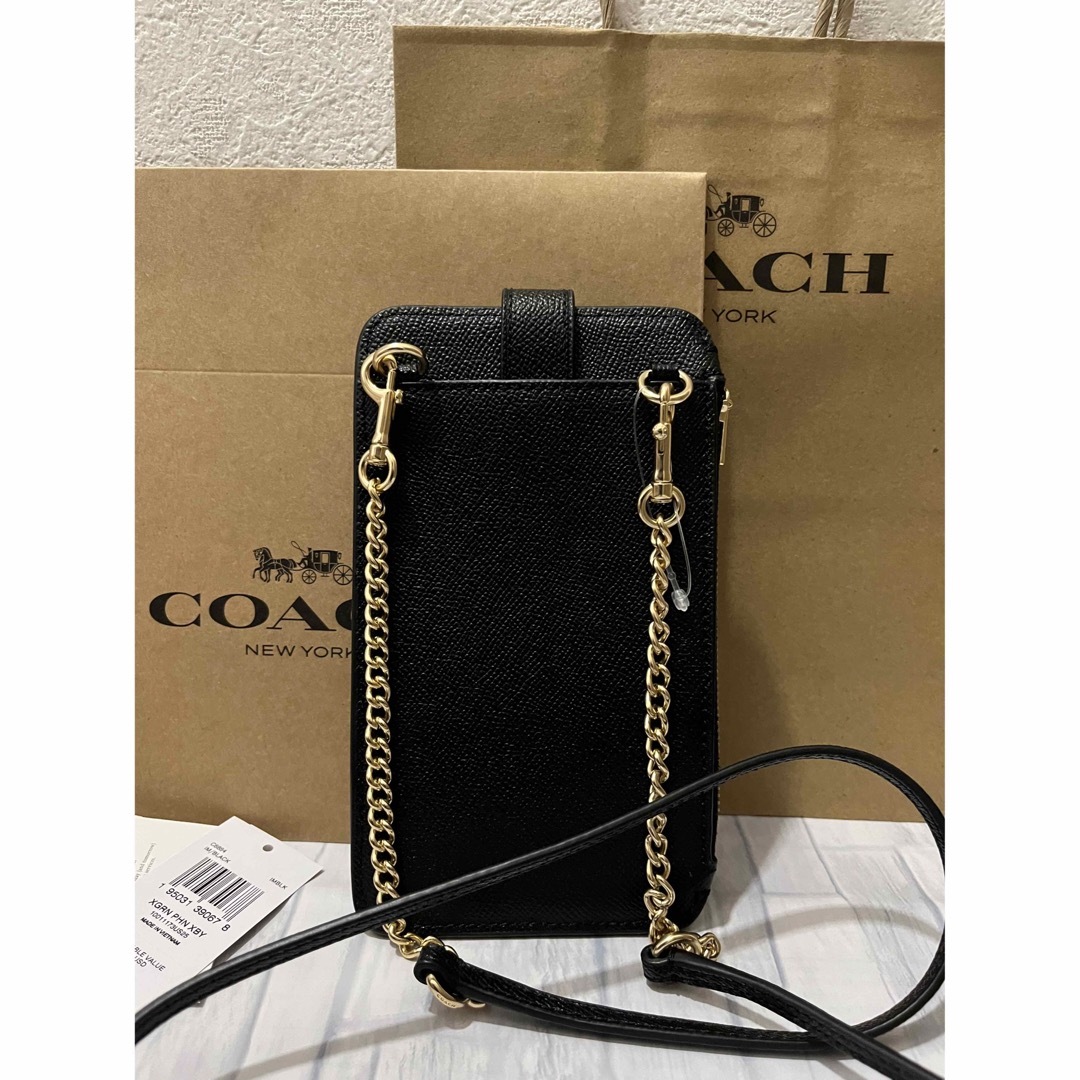 COACH スマホショルダーバッグ 大人気ブラック 新品未使用