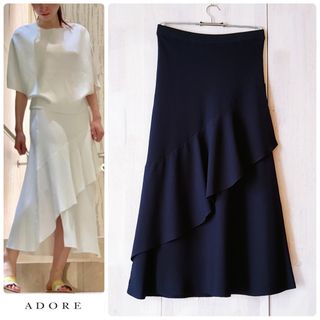 アドーア(ADORE)の◆幻◆ 新品　定価4.2万円 ADORE クリアミラノティアードフレアースカート(ロングスカート)