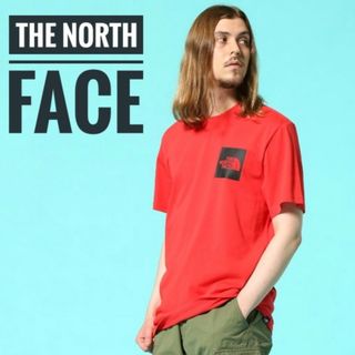 ザノースフェイス(THE NORTH FACE)の【THE NORTH FACE】綿100％ BOXロゴプリント バックロゴ 赤(Tシャツ/カットソー(半袖/袖なし))